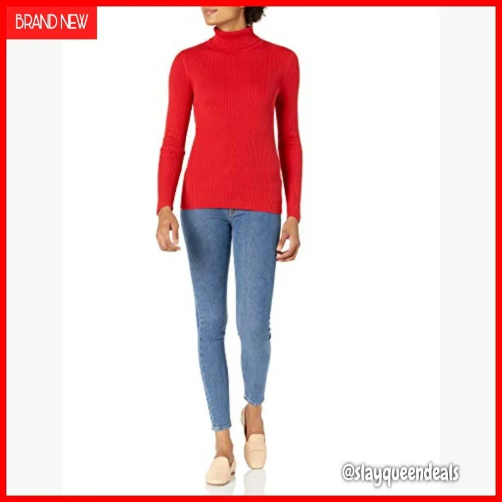 Slim Fit Long Sleeve Turtleneck Sweater Lightweight Ribbed Pullover